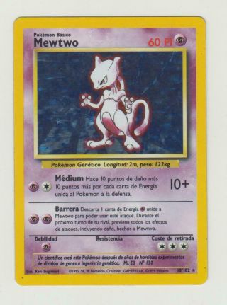 Pokemon Card Español Spanish España Spain 10/102 Mewtwo Holográfica