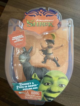 Shrek Donkey & Puss In Boots Dueling Duo Posable Characters