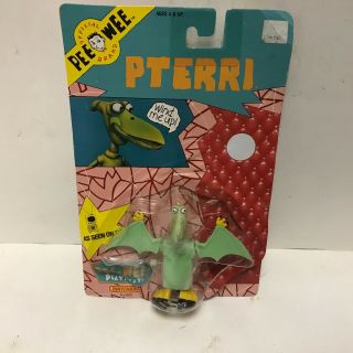 1988 Pee - Wee Herman Poseable Pterri Wind Up Bird With Card Loose Matchbox
