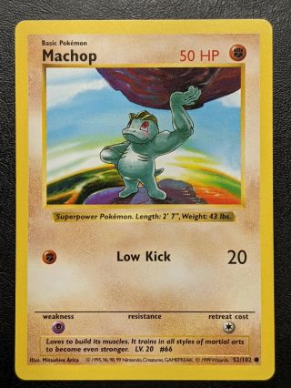 Machop 52/102 Common Pokemon Card Base Set Psa? Wotc Shadowless | N