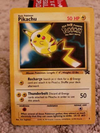 Pokemon Pikachu 4 4 Black Star Promo Wb First Movie Stamp Card