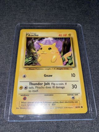 1999 Pokemon Base Set - Yellow Cheeks Pikachu 58/102 Psa?