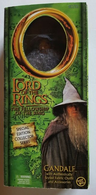 Lord Of The Rings Gandalf 12 Inch Posable Action Figure Fellowship Lotr Nib