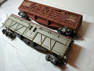 Vintage O Scale Circus Train Frieght Cars Lionel Type Trucks very old wood 2