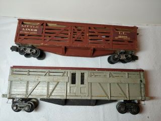 Vintage O Scale Circus Train Frieght Cars Lionel Type Trucks very old wood 3