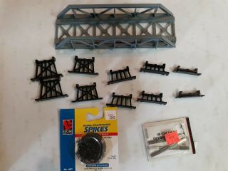 Box Of Tyco Ho Train Track And Bridge Tressel Plus Other Misc