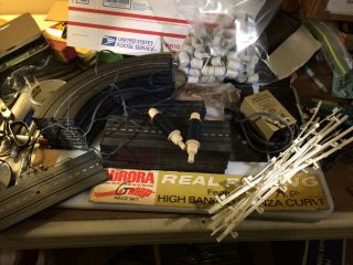 Ho Aurora Track And Parts From " Formula 1 Whip " High Banked Monza Curve Box