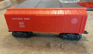 Vintage Marx Baltimore & Ohio Red Box Car 467110 - 8 Wheel Plastic Car