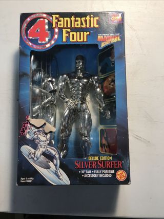 Toybiz 1996 Fantastic Four Deluxe Edition Silver Surfer 10 " Action Figure
