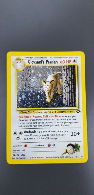 Pokemon Gym Challenge Set Rare Holographic Giovanni 