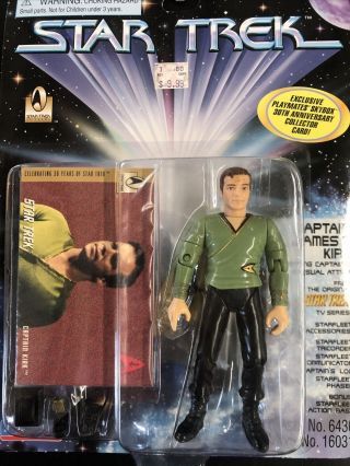 Playmates Star Trek Captain James T.  Kirk Casual Attire Figure Reply Card.