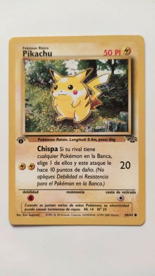 Carta / Pokemon Card Pikachu 60/64 Common Jungle Set - Spanish 1st Edition