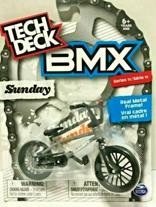 Tech Deck Bmx Finger Bikes Series 11 Sunday Flick Tricks Gray Metal Frame