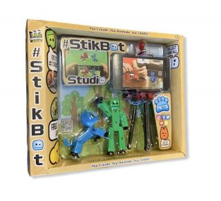 Stikbot Studio Set Green Stikbot,  Blue Stikpet (dog),  One Tripod Nib