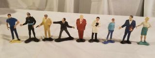 1965 James Bond 007,  Vintage,  Nine Gilbert Toys Movie Action Figures,  Loose Set