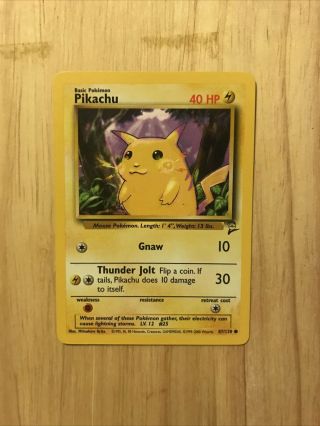 Pikachu,  Bulbasaur,  Squirtle And Charmander Pokemon Trading Cards,  Base Set 2 2
