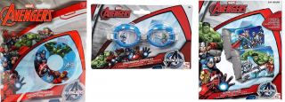 Marvels Avengers Kids Inflatable Swimming Pool Arm Bands Swimming Ring & Goggles