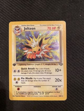 1999 Pokemon Jungle 1st Edition Jolteon Holo