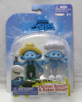 2011 Jakks Smurfs Figures Packs - Farmer & Baker Smurf (grab 