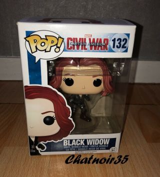 Funko Pop Marvel Civil War Black Widow 132 Captain America (vaulted) - Neuf