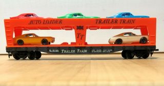 Tyco Ho Scale Train Auto Loader Trailer Train Frisco Sl - Sf 2530 5 Cars -