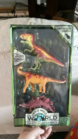 Gift For Christmas Wild Wild World Dinosaur Series 3 Set Lollipop Toys Kids