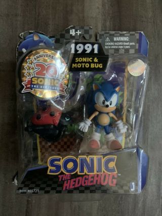 Sonic The Hedgehog 20th Anniversary 1991 Sonic & Moto Bug Jazwares Figure