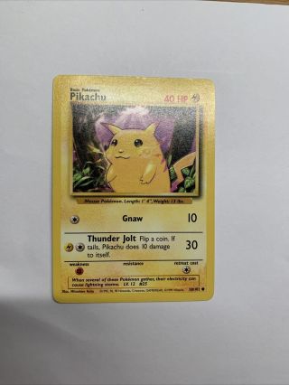 Pikachu 58/102 Common Pokemon Card Base Set Wotc 1999 Near