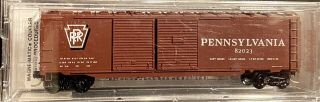 N - Scale Model Railroad Car.  Micro Trains Pennsylvania Rr Shadow Logo Box Car.