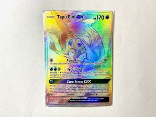 Tapu Fini Gx 152/147 Burning Shadows - Secret Rare Rainbow Pokemon Card - Nm