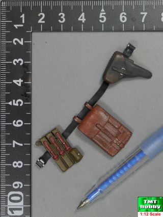 1:12 Scale Damtoys Pes003 Wwii German Panzer - Belt,  Pouch,  Holster,  Case