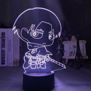 Captain Levi Ackerman Aot Chibi Figure 3d Led Night Light Anime Attack On Titan
