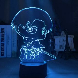 Captain Levi Ackerman AOT Chibi Figure 3D Led Night Light Anime Attack on Titan 2