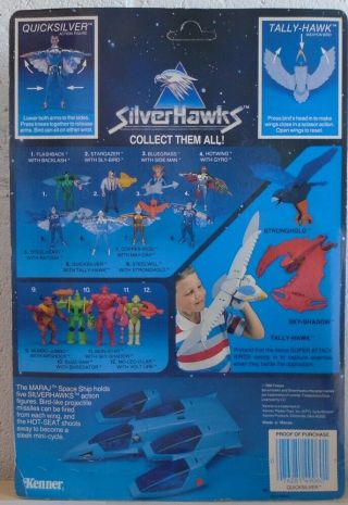 Silverhawks Quicksilver With Tally - Hawk Kenner (On Unpunched Card) READ 2