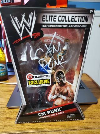 Signed Mattel Wwe Ringside Collectible Exclusive Elite Ses Cm Punk Masked W/