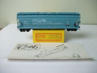 Ho Accurate Finishing " Simpson Lee Paper Co " 3 Bay Centerflow Car Assembled Kade