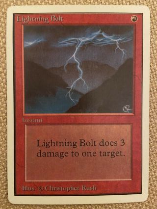 Mtg Lightning Bolt,  Unlimited English