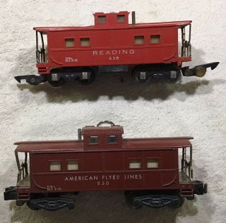 2 American Flyer Lines Lighted Cabooses 630 And 930