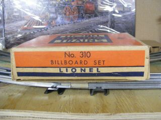 Vintage Lionel No.  310 Billboard Set Of 3 W/ Solid Box