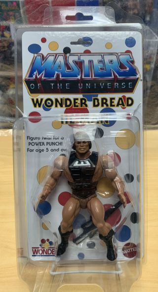 Masters Of The Universe Custom Wonder Bread He - Man W/ Weapon & Armor Carded