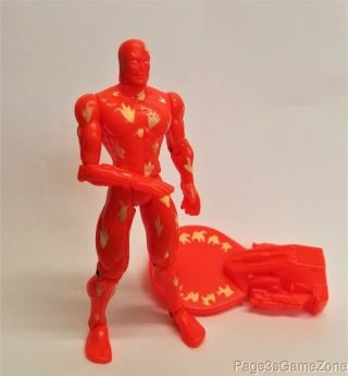 Human Torch 1995 Toybiz Fantastic Four The Animated Series Glow In Dark Loose