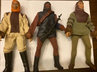 3 Mego Planet Of The Apes Cornelius,  Dr Zaius,  Soldier Ape Excelent