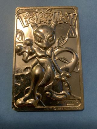 1999 Pokemon Mewtwo 23k Gold Plated Trading Card / Limited Edition /