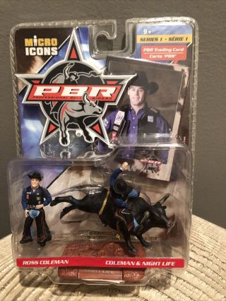 Pbr Micro Icons Ross Coleman & Night Life Series 1 W/ Trading Card