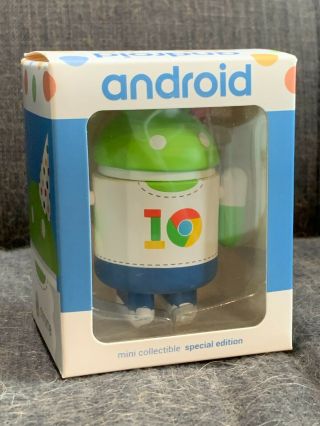 Android Mini Collectible Figure - Rare Google Edition Ge - " Chrome Birthday "