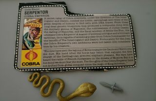 Vintage Gi - Joe Cobra Snake Dagger File Card 1986 Serpentor (v1) Emperor