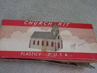 1952 Vintage Plasticville Church Kit Cc - 7 W/box Bachmann Bros
