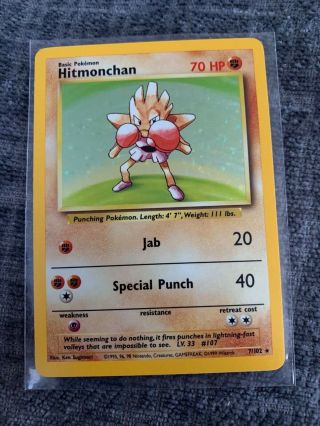 Holo Hitmonchan Base Set Pokemon Card - Holo Rare - - Psa 9? 10?