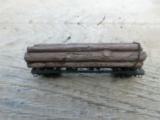 N Scale Log Car Carrier Missing Wheels 8 Logs 3 " X 5/8 " Not Attached