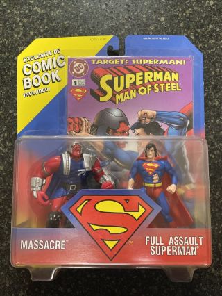 1995 Kenner Superman Man Of Steel Massacre Vs Full Assault Superman,  Comic Book